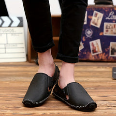 Men's Stitched Cut Out Slip On Loafers, Casual Outdoor Walking Shoes