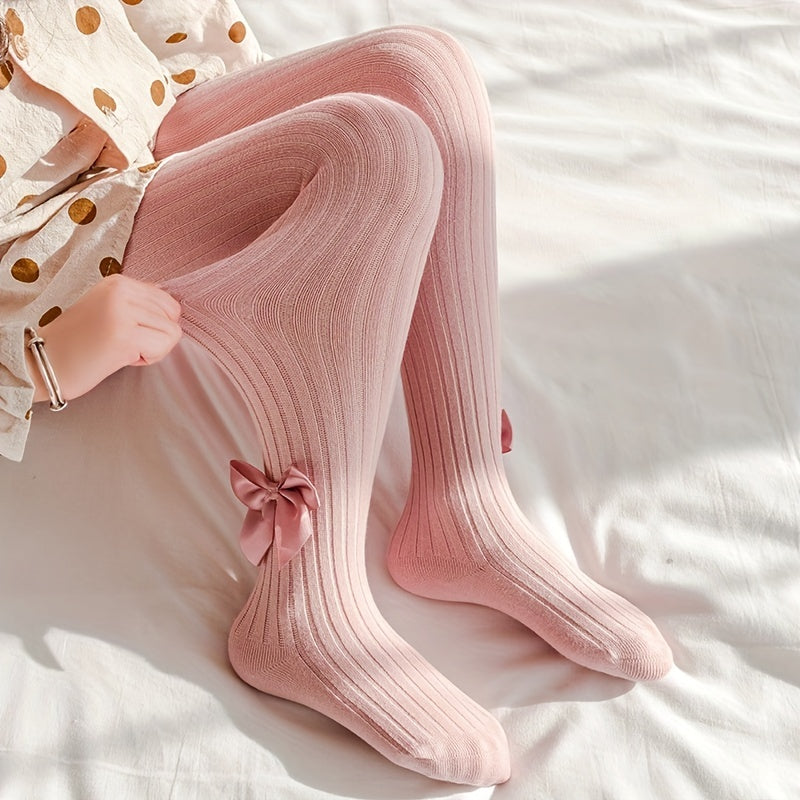 Girls Bowknot Pantyhose Kids Leggings Spring/Autumn Outwear 6-8 Years