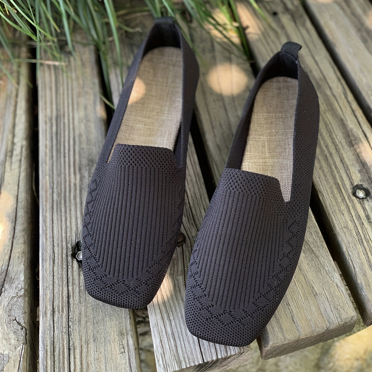 Women's Braided Soft Sole Flat Shoes Lightweight Slip On Casual Comfy Shoes