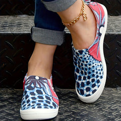 Colorful Floral Pattern Slip On Shoes Women's Casual Lightweight Soft Comfortabl