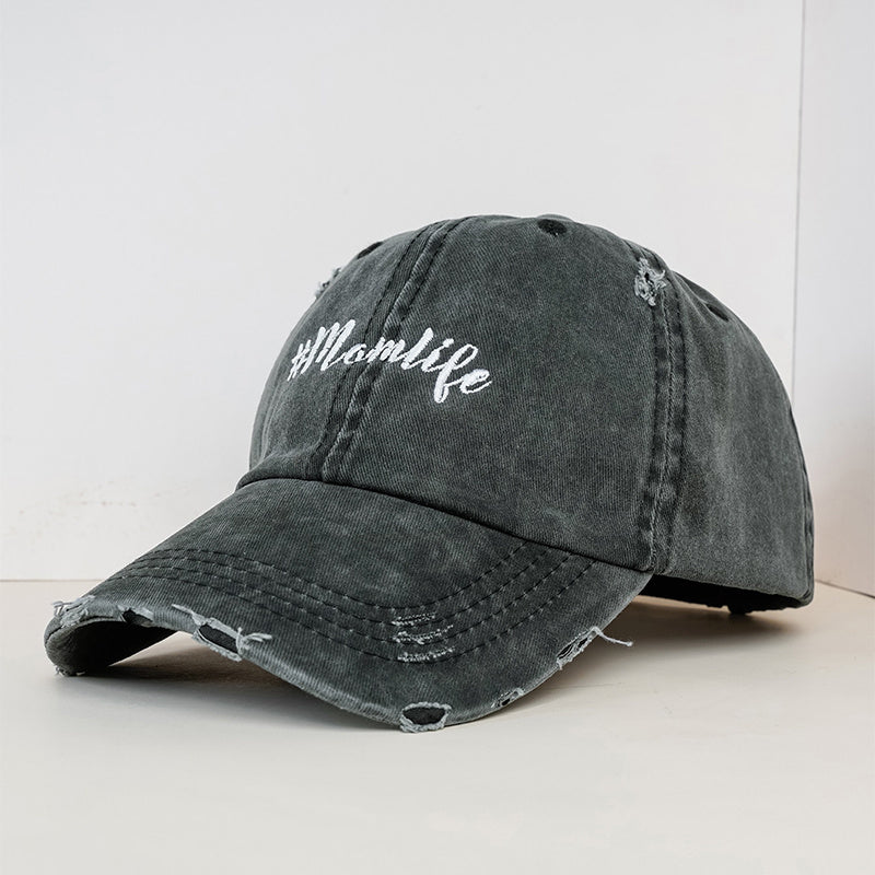 mamlipe Washed Hole Baseball Cap for Men