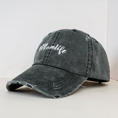 mamlipe Washed Hole Baseball Cap for Men
