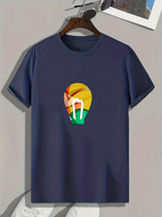 Abstract Print Men's Graphic Tee for Summer