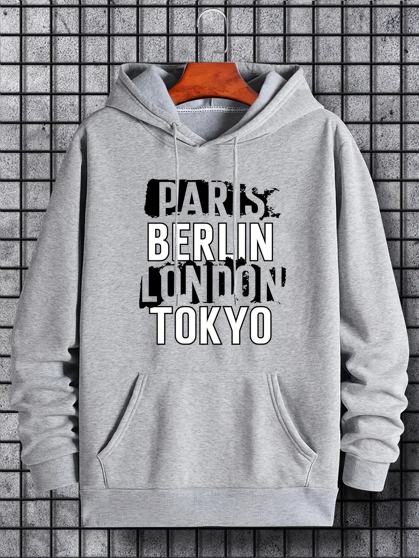 Big City Name Print Hoodie for Men