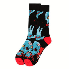 Halloween Skeleton Jacquard Mid-calf Socks