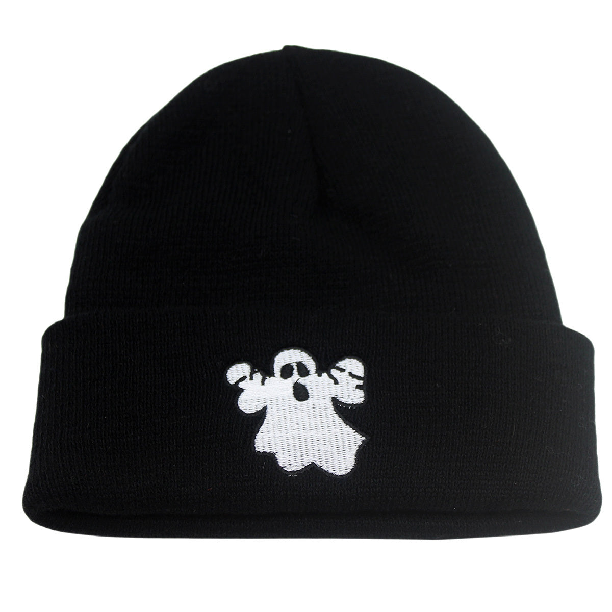 Halloween Beanie Knitted Hat Skull Pumpkin Ghost Embroidery Warm Skull Cap