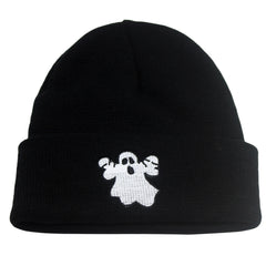 Halloween Beanie Knitted Hat Skull Pumpkin Ghost Embroidery Warm Skull Cap