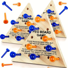 Wooden Triangle Peg Games - Family Board Game - Travel Games