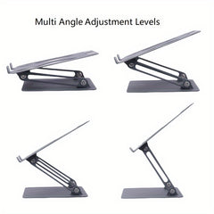 Collapsible Metal Laptop Desktop Stand Foldable Desk Clip Holder
