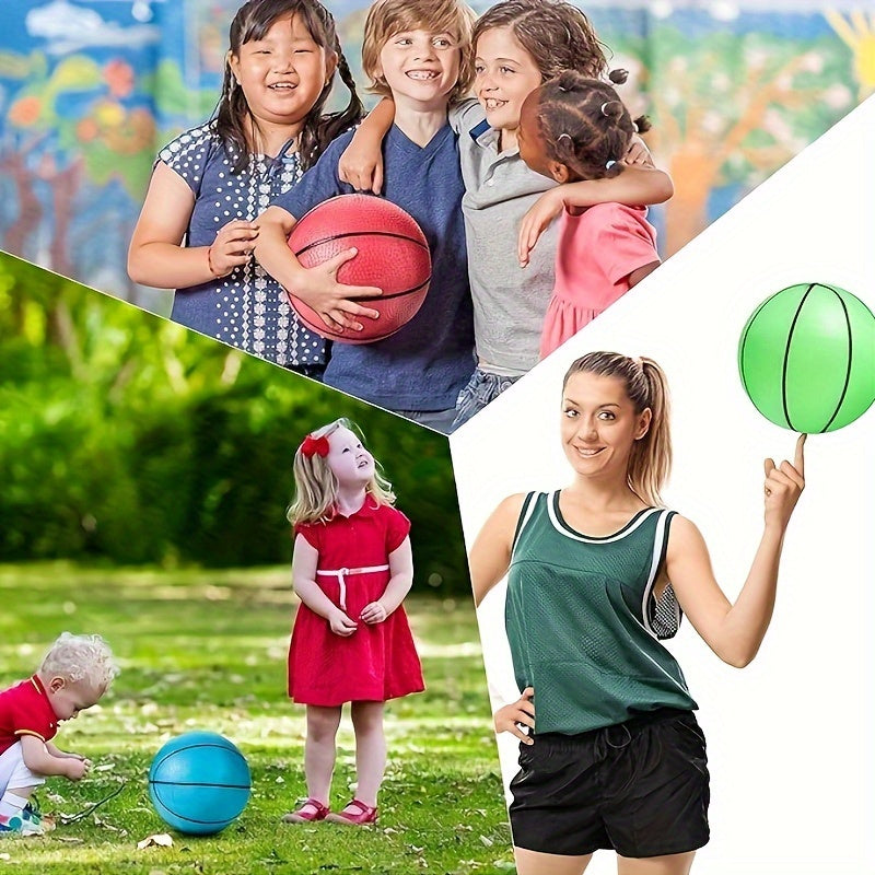 6pcs Glow In The Dark Mini Basketball With Pump