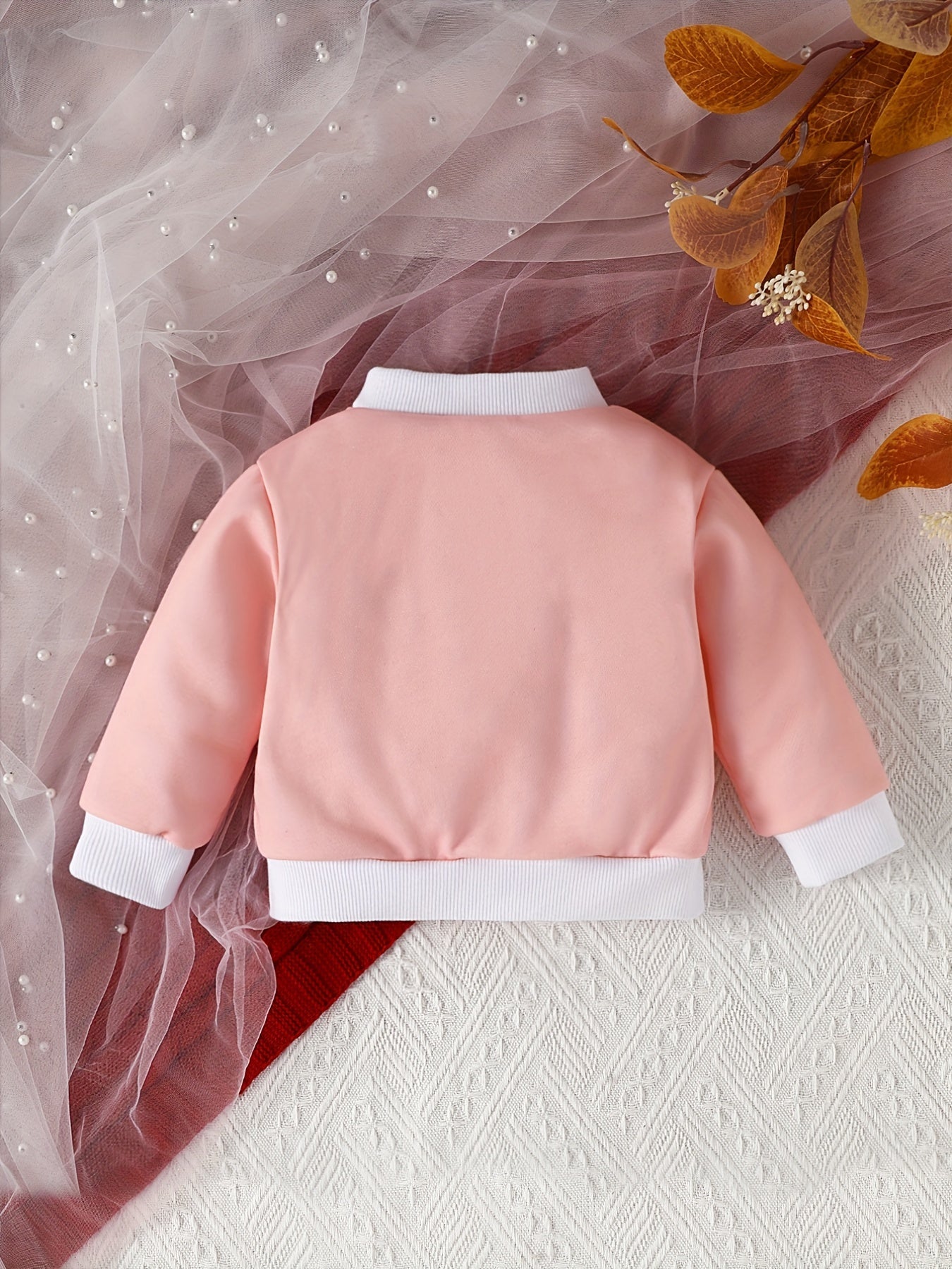 Casual Coat Baby Girl Bear Print Open Button Baseball Jersey