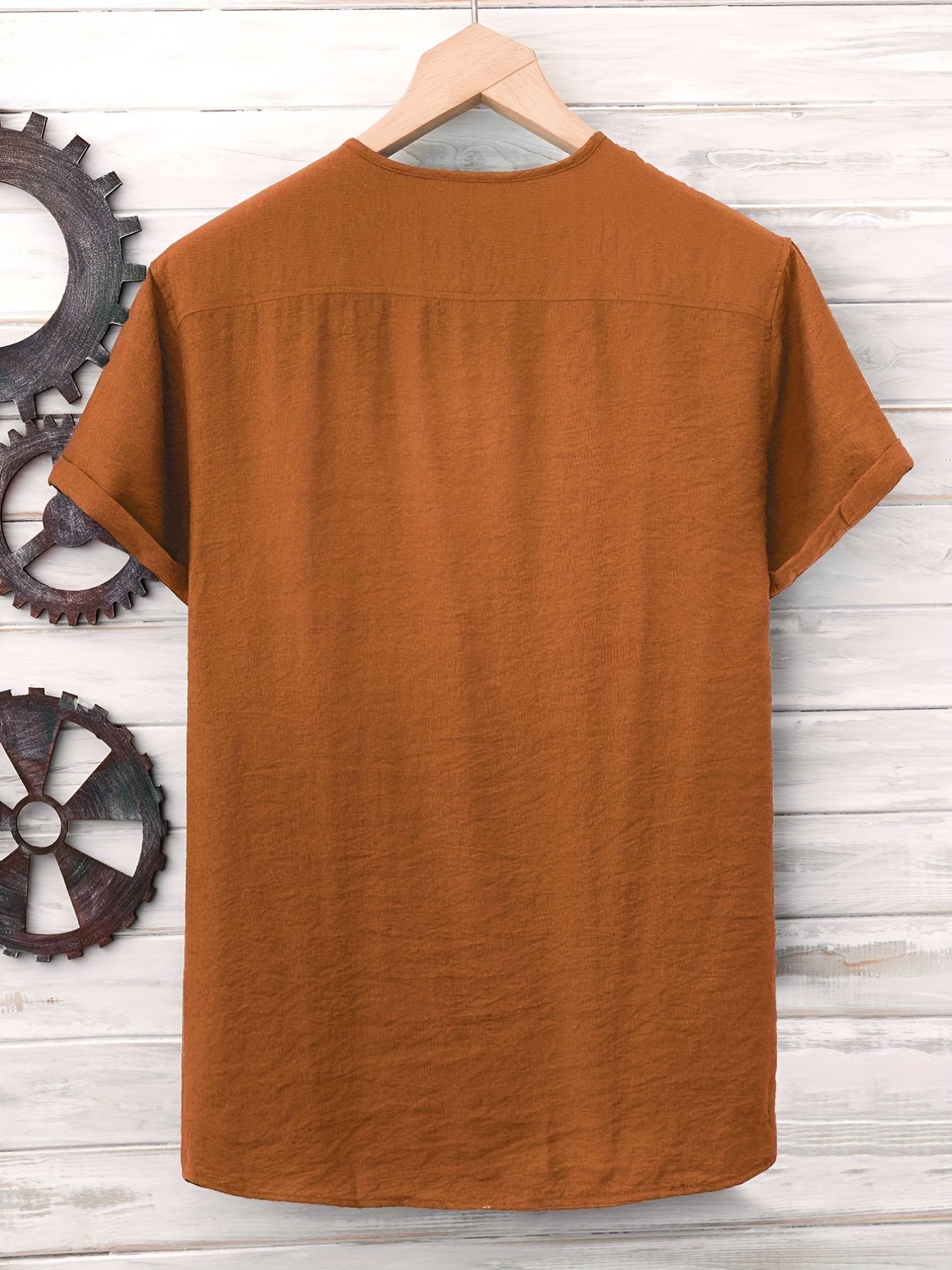Men's Half Cardigan Button Short Sleeve Shirt
