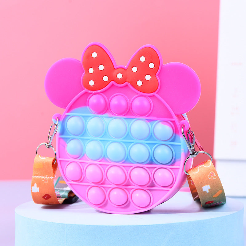 Girls Bow Knot Crossbody Bag Coin Purse Silicone Children's Accessories
