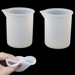 2Pcs Silicone 100ml Measuring Cup For Jewelry Crystal Scale Resin Glue Molds