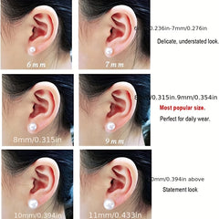4mm 11mm Freshwater Cultured Pearls 925 Silver Ear Pin Stud Earrings