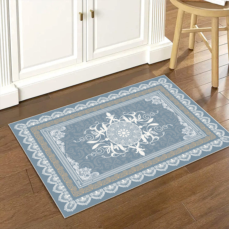 Vintage Persian Area Rug Crystal Velvet Non-slip Soft Polyester Mat