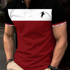 Men's Lapel Button Short Sleeve Shirt for Fitness Training