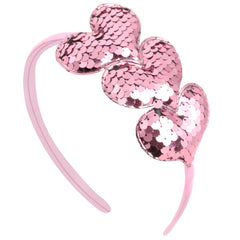 Baby Girls Glitter Sequin Heart Headband Hair Hoops