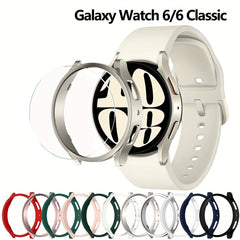 Galaxy Watch 6 Glass Case 40mm 44mm PC Frame Bumper Cover