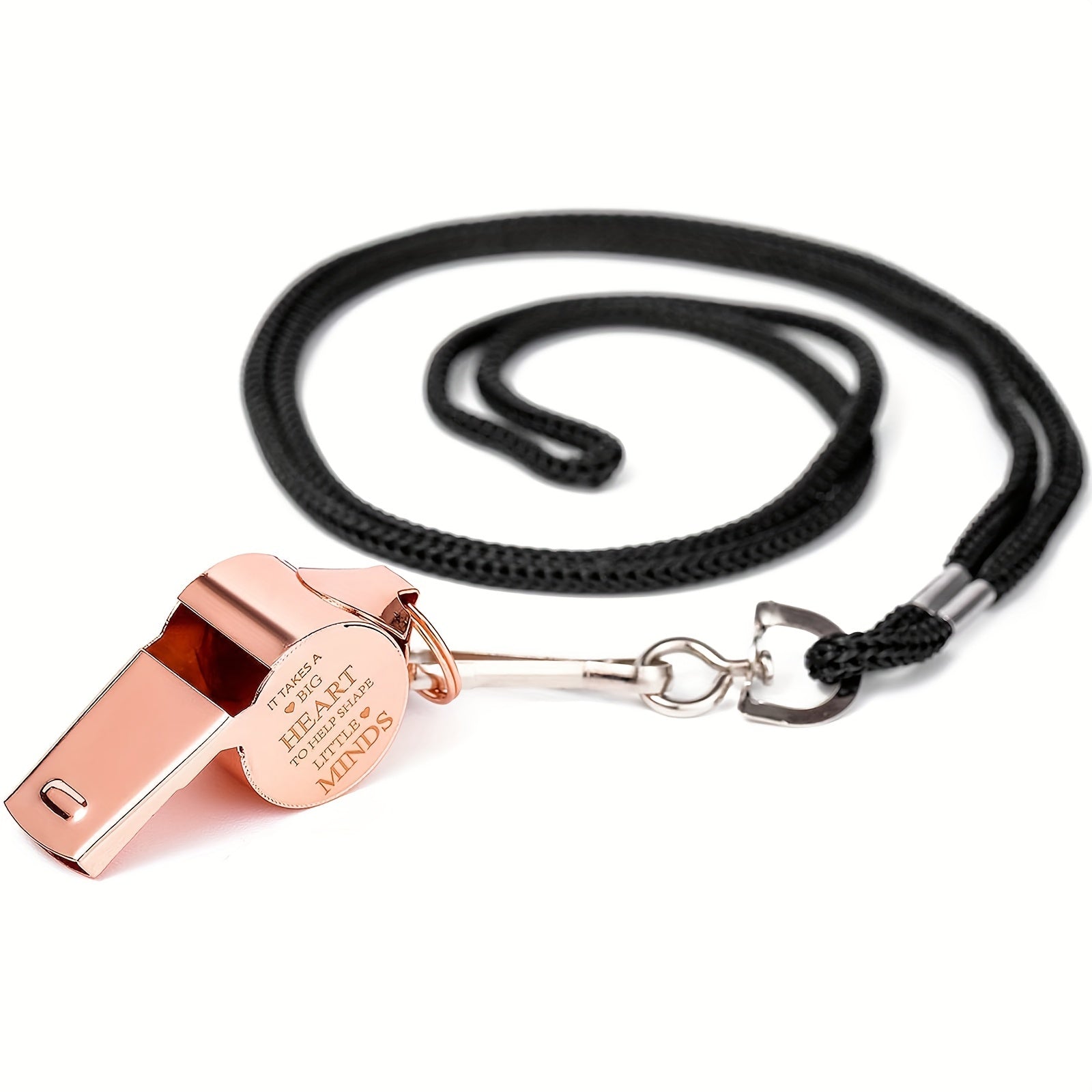 Double Sided Lettering Rose Golden Stainless Steel Whistle Coach Gift