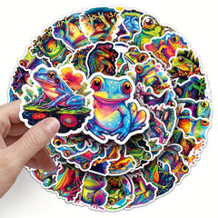 50pcs Colorful Frog Cartoon Animal Hand painted Stickers DIY Decoration