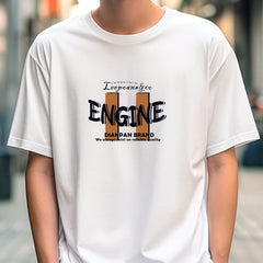ENGINE Men's Graphic Crew Neck T-shirt for Summer