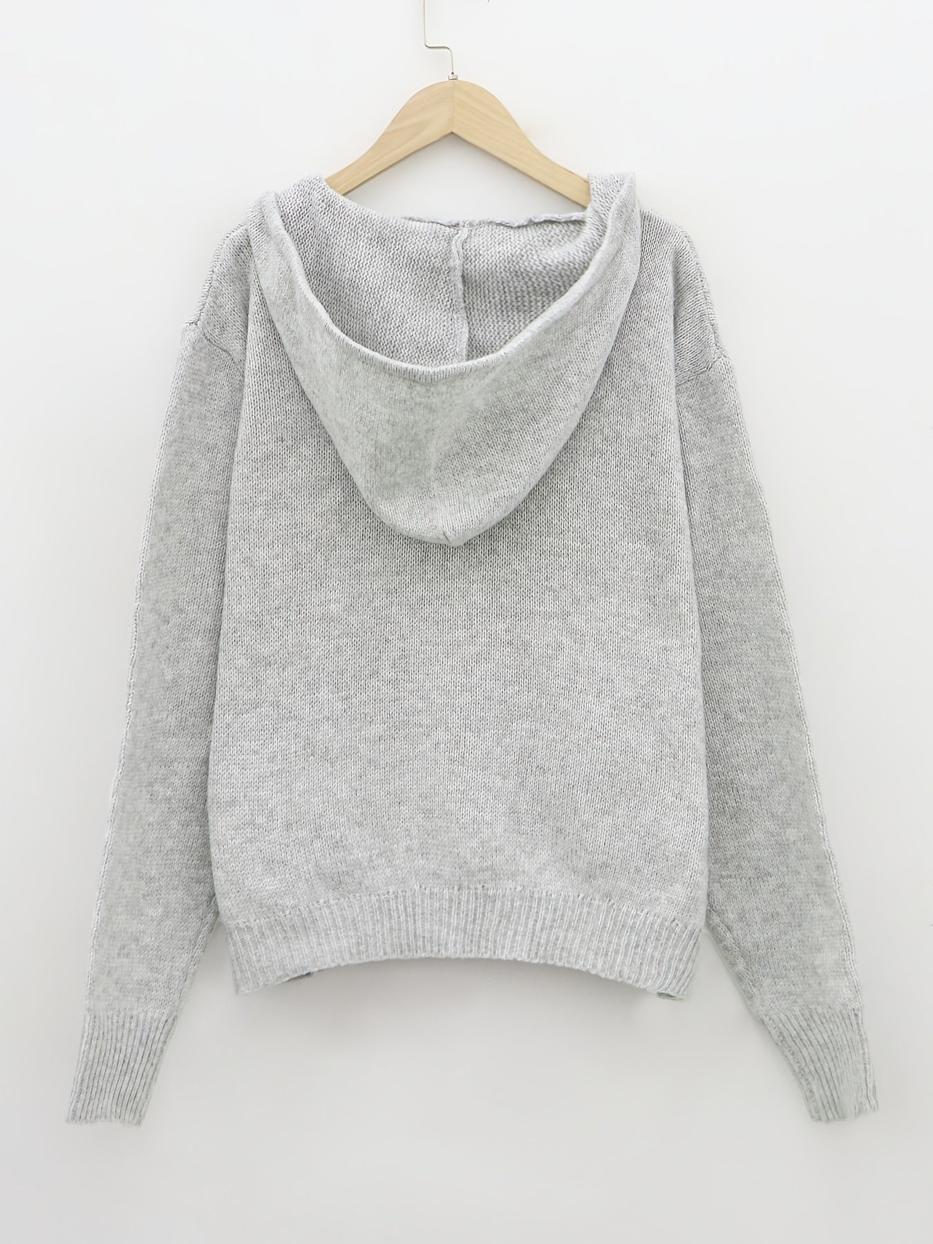 Casual Sweater Women's Plus Solid Hooded Jumper