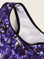 Tie Dye Print Bra & Panties Set Women's Lingerie