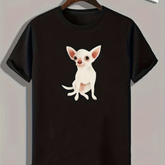 Chiwawa Print Men's Comfy T-shirt for Outdoor Summer