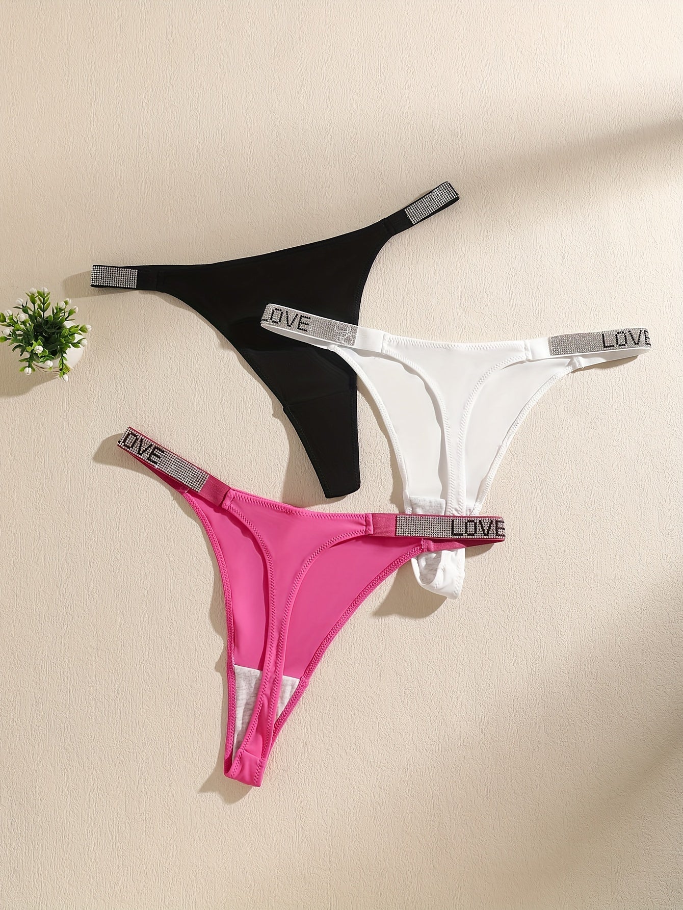 3 Pack Plus Size Sexy Panties Set Women's Plus Low Waisted Seamless Thongs