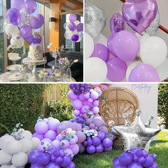 109pcs Purple Sequin Latex Balloon Set Holiday Gathering Shooting Props