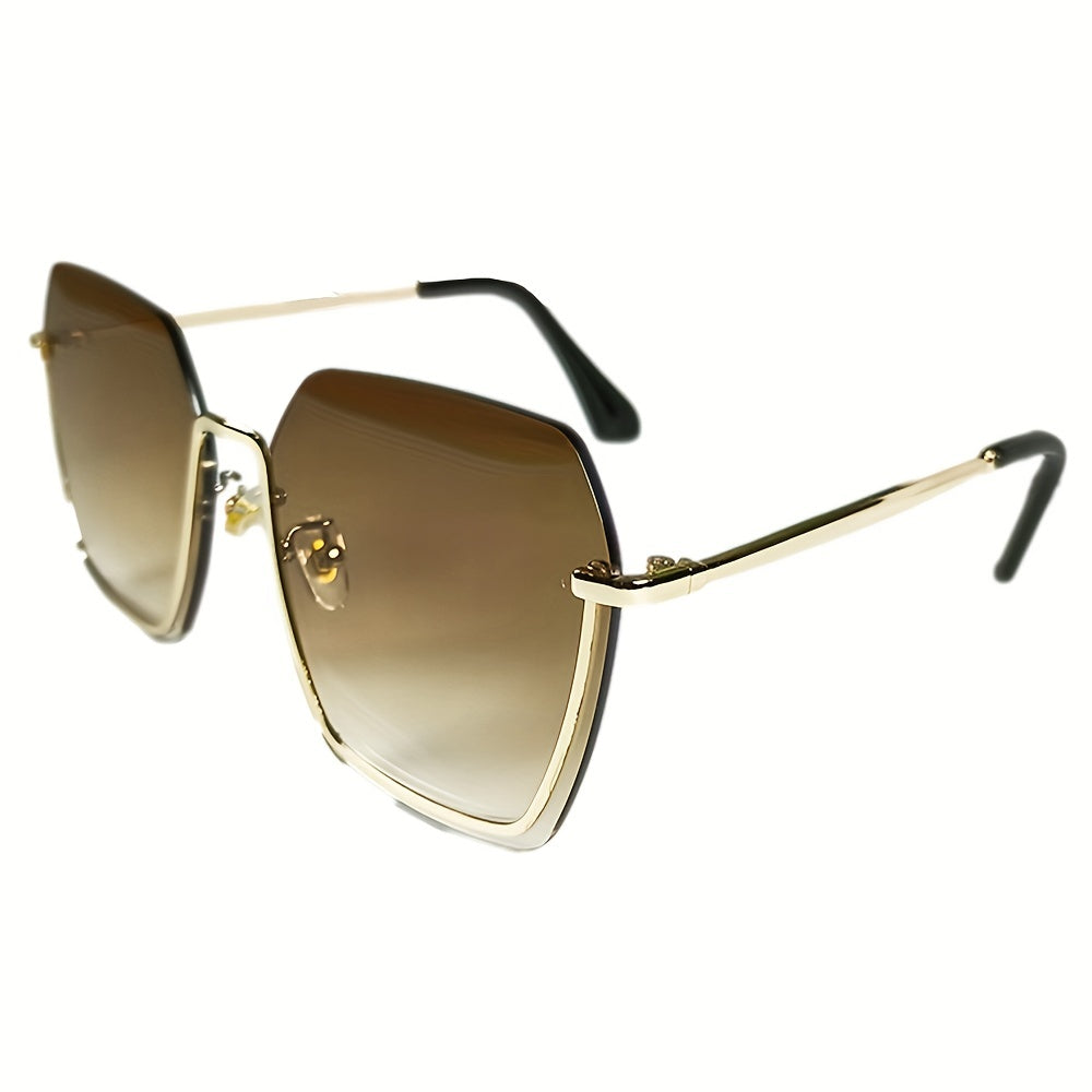Men's Gradient Sunglasses Classic Metal Half Rim Glasses For Outdoor