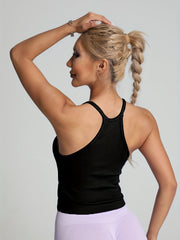 Women's Sports Cami Tank Top Sleeveless Solid Running Top