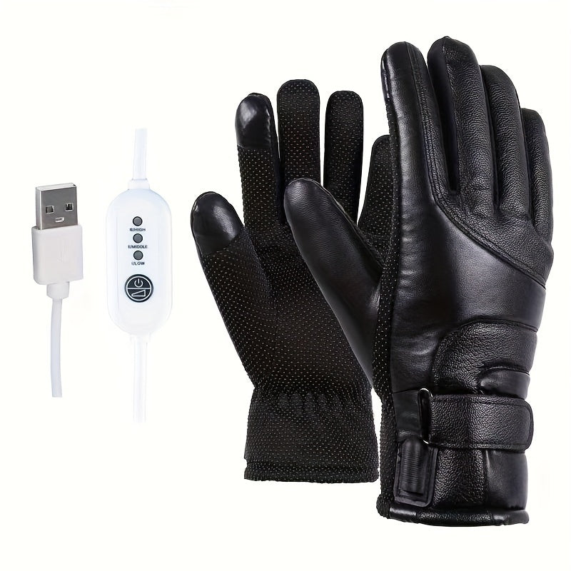 USB Hand Warmer Gloves Waterproof Touch Screen Gloves