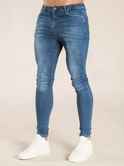 Men's Slim Fit Jeans Mid Stretch Denim Pants