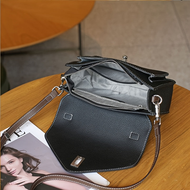 Convertible Shoulder Bag for Women Detachable Strap Turn Lock Closure