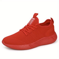Men's Lace Up Knit Sneakers Breathable Outdoor Running Shoes