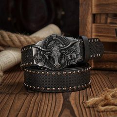 Vintage Pattern Buckle PU Leather Belt For Men