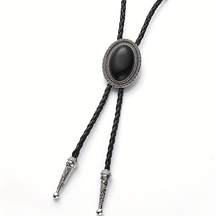 Vintage Gemstone Bolo Tie Western Cowboy Necktie