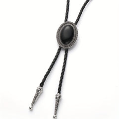 Vintage Gemstone Bolo Tie Western Cowboy Necktie