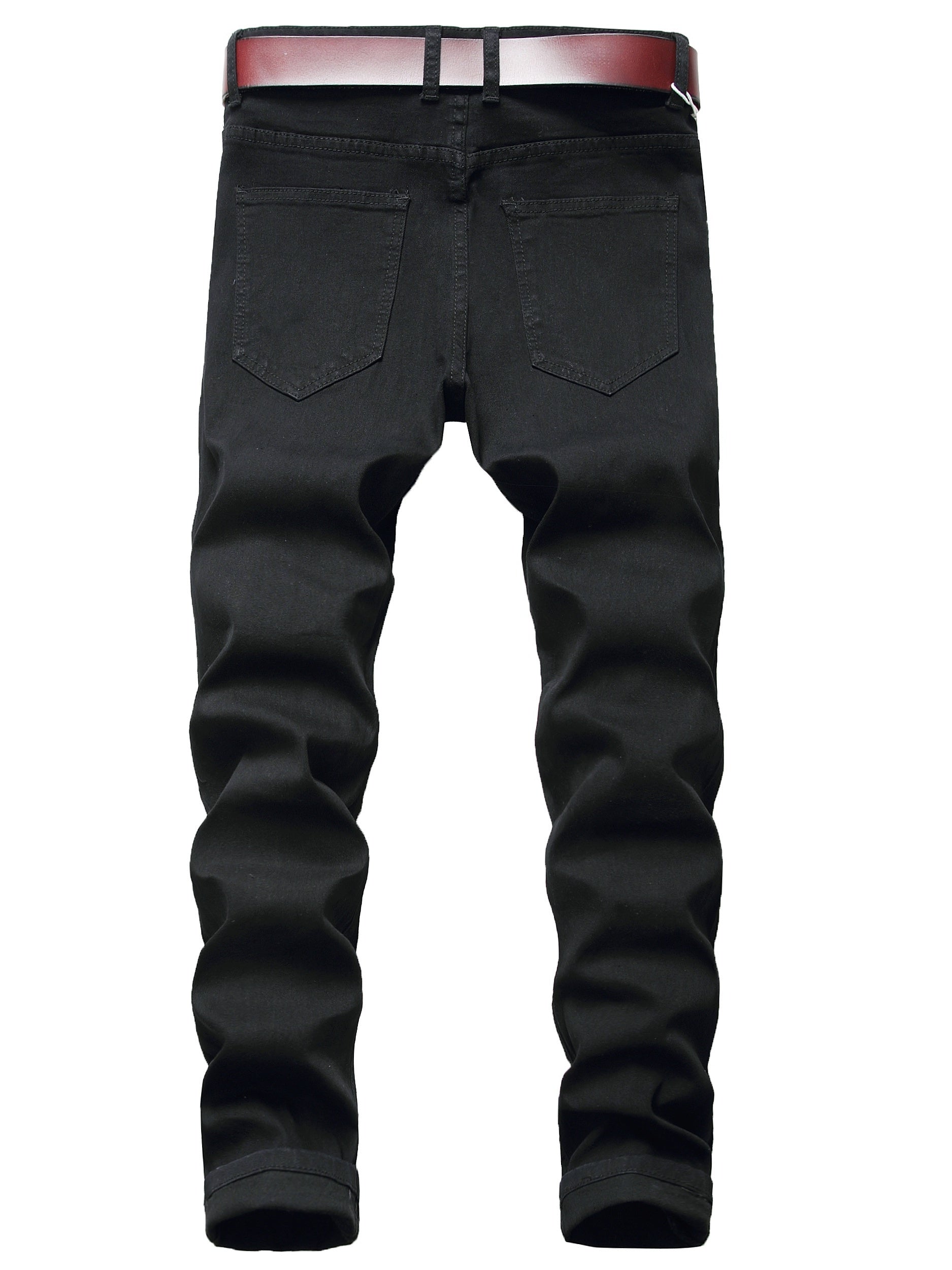 Mens Ripped Slim Fit Casual Jeans