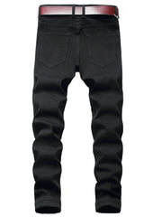 Mens Ripped Slim Fit Casual Jeans