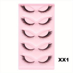 5 Pairs Cat Eye False Eyelashes Winged Natural Look Fluffy Makeup