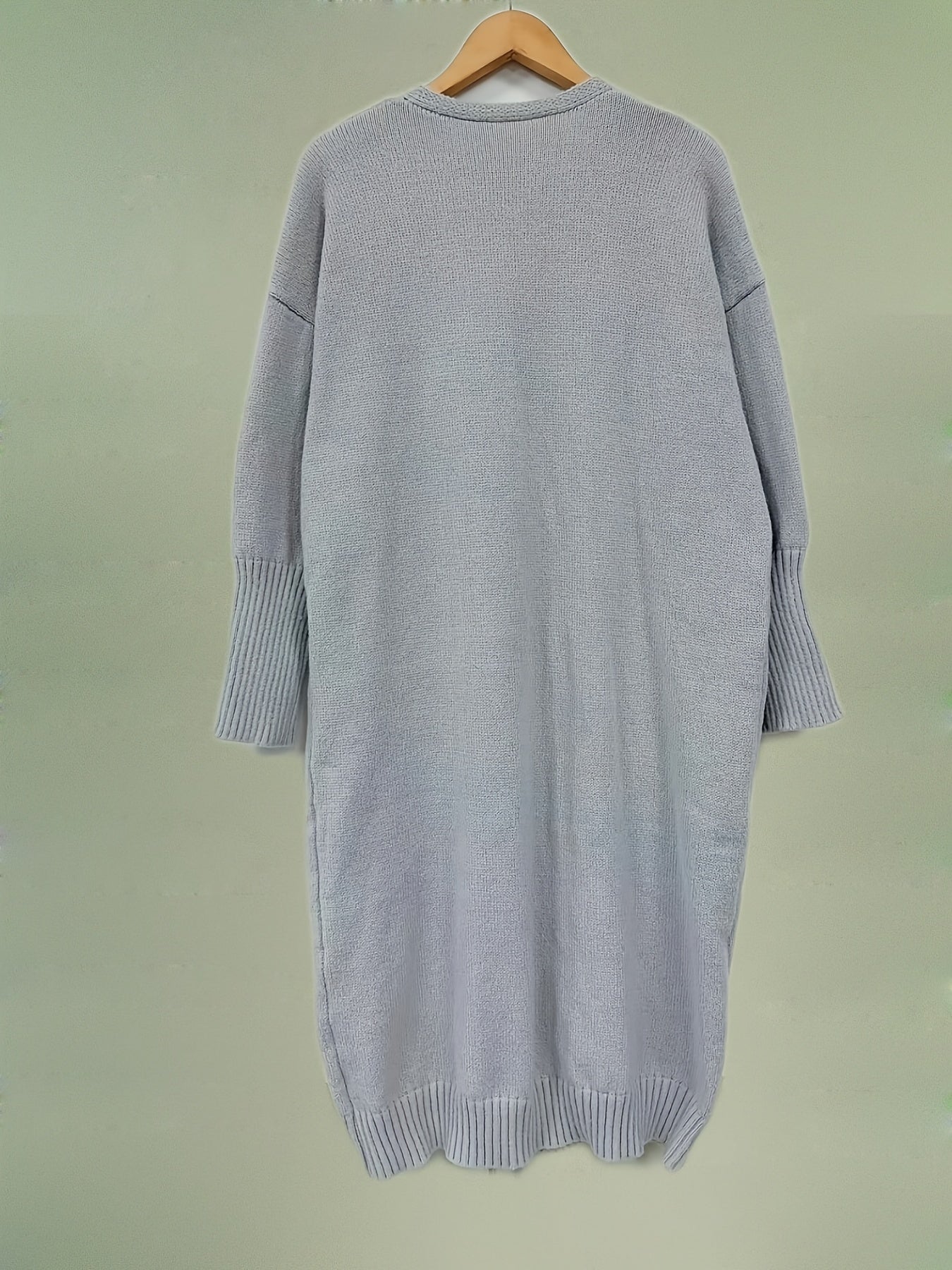 Long Sleeve Open Front Cardigan With Pockets