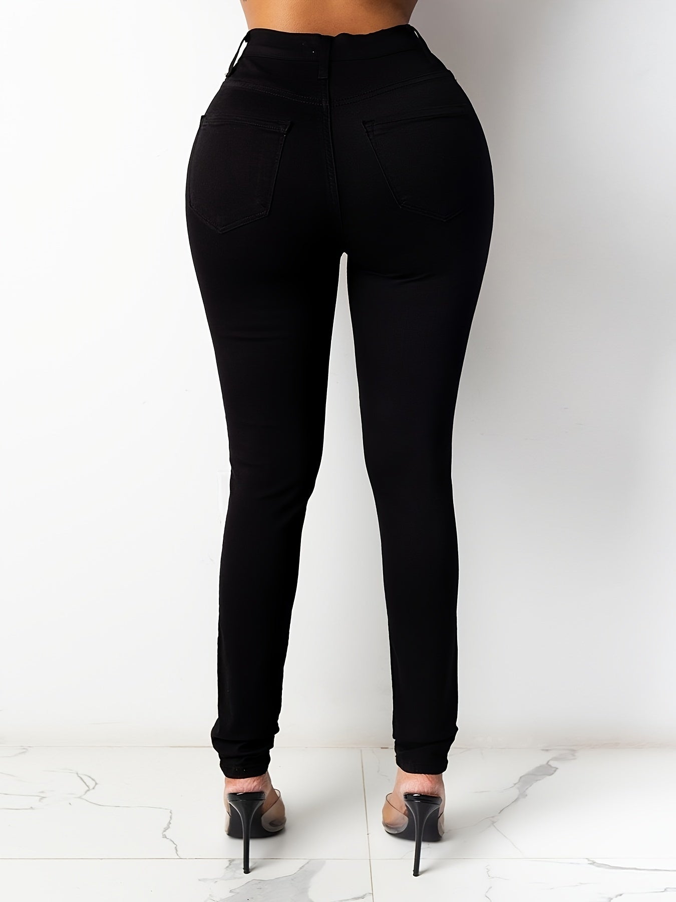High Waisted Skinny Jeans Slim Fit Denim Pants