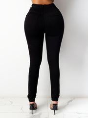 High Waisted Skinny Jeans Slim Fit Denim Pants