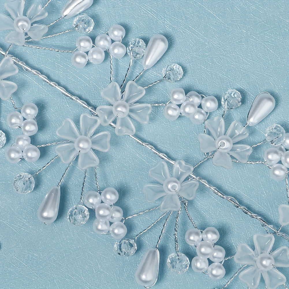 Acrylic Flower Bead Hair Clip Bridal Wedding Headband