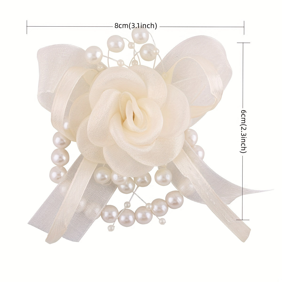 Mesha Flower Bridesmaid Wristband Faux Pearl Wedding Accessories Bridal