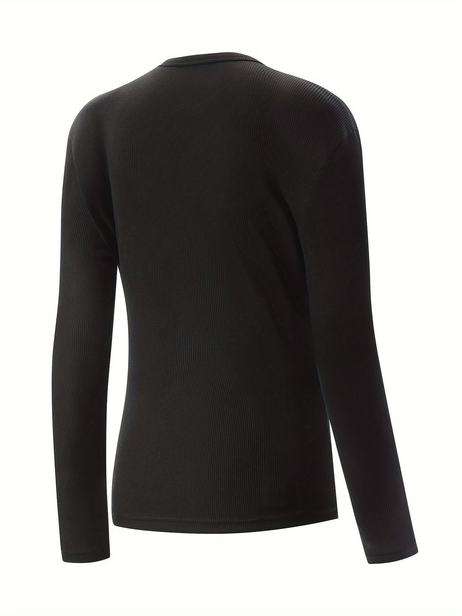 Ribbed Base Layer Long Sleeve Tee Round Neck Tight Workout Top Women's Activewea