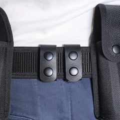 4pcs Tactical Fixed Buckles PU Leather Belt Keepers for Outdoor Mountaineering